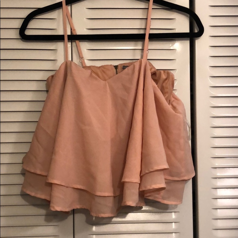 Champagne pink float crop top